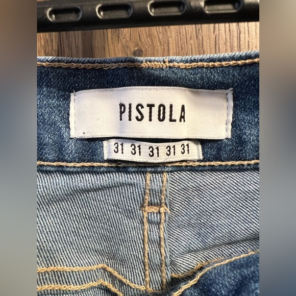 Pistola Crop Jeans Women’s 31 Distressed Monroe Raw Hem High Rise - Picture 3 of 4
